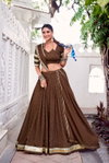 Sakhi Lnb1664 Pure Chanderi With Zari Weaving Work Lehenga With Blouse And Dupatta Exporters In India
